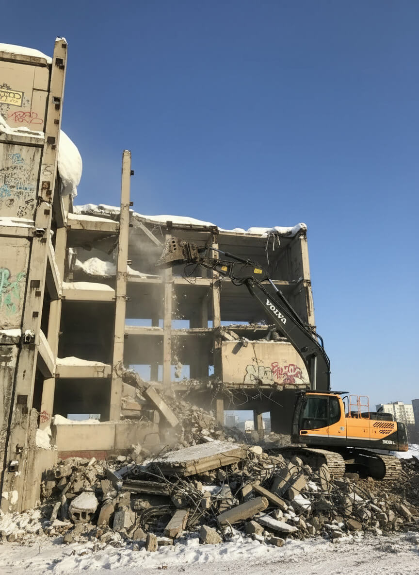 Демонтаж недостроенного здания