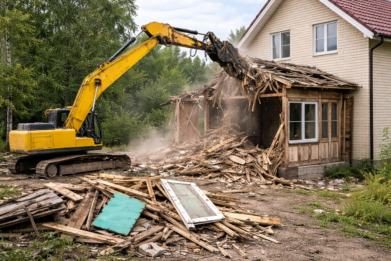 Демонтаж пристройки к дому и хозяйственных построек