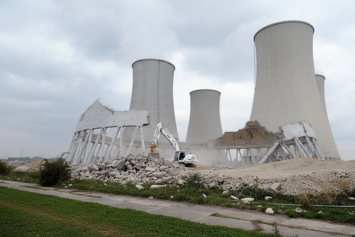 Демонтаж градирни и охлаждающей башни